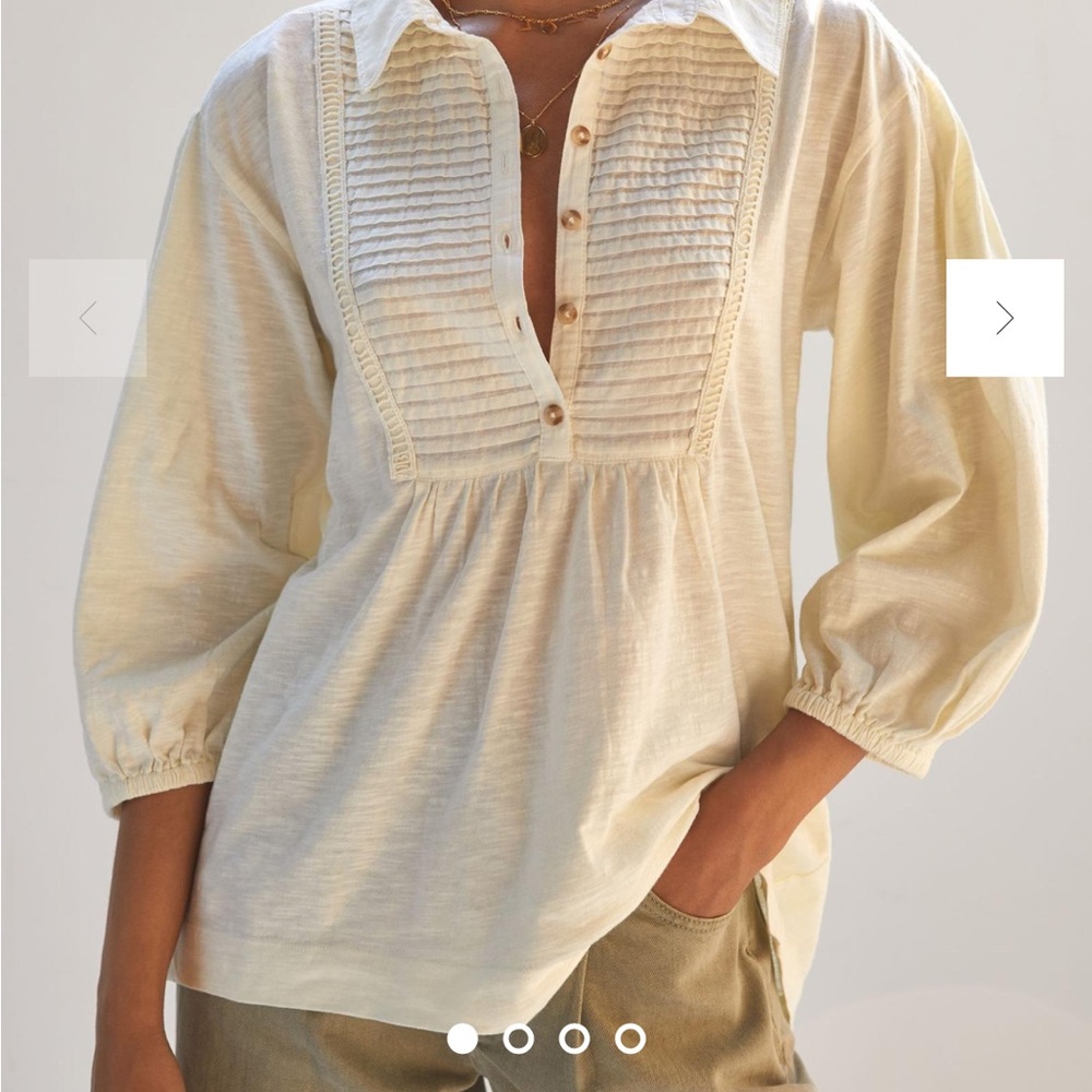 Pilcro cream top.  Cut full and comfortable.